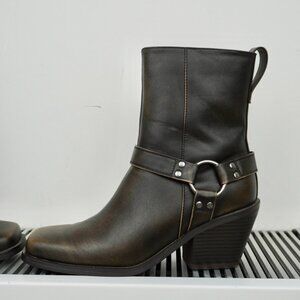 Vegan Faux Leather Boots – Size 9 US | Brown/Tan Bronze